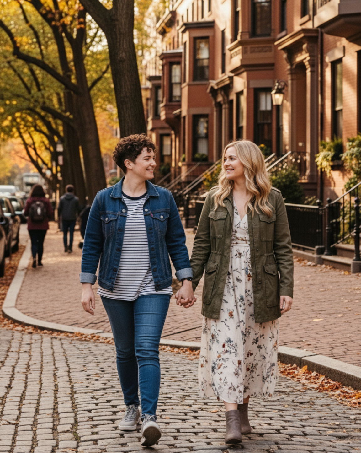 queer couple leaving therapy